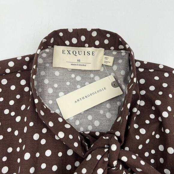 Exquise Janet Button-Front Pleated Mini Shirt Dress Tie-Neck Shirt Edition - Picture 3 of 13